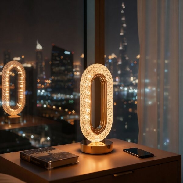 LED Stmívatelná nabíjecí stolní lampa DUBAI LED/2W/5V 400 mAh zlatá