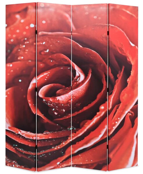 Skládací paraván 160 x 170 cm růže červený