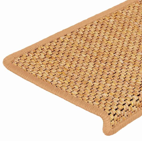 Samolepící nášlapy na schody vzhled sisal 15ks 65x21x4 cm 326889