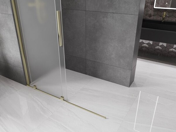 Mexen Velar posuvná sprchová stěna Walk-in 130 x 200 cm, matná 8 mm, zlatá - 871-130-000-33-50