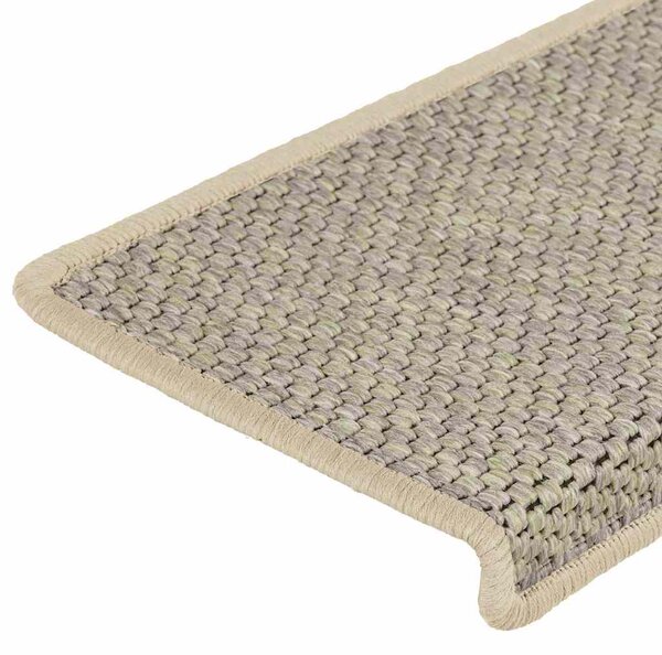Samolepící nášlapy na schody vzhled sisal 15ks 65x21x4cm zelené 326887