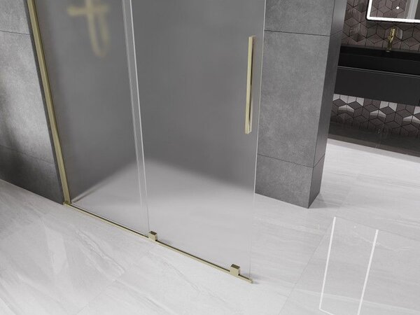 Mexen Velar posuvná sprchová stěna Walk-in 130 x 200 cm, matná 8 mm, zlatá - 871-130-000-33-50