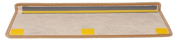 Samolepící nášlapy na schody vzhled sisal 15ks 65x21x4 cm 326889