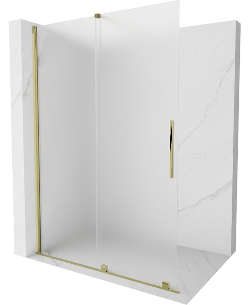 Mexen Velar posuvná sprchová stěna Walk-in 130 x 200 cm, matná 8 mm, zlatá - 871-130-000-33-50