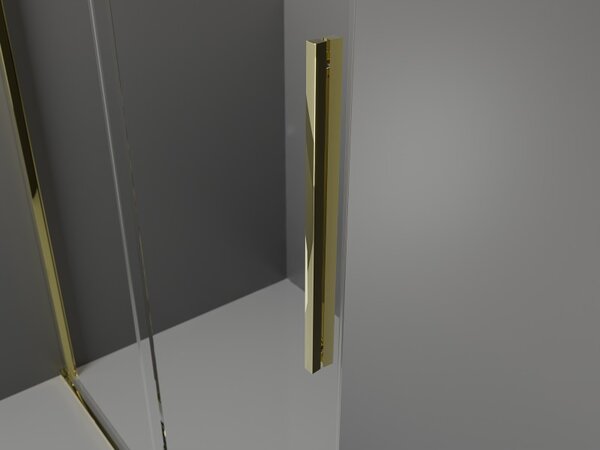 Mexen Velar posuvná sprchová stěna Walk-in 130 x 200 cm, matná 8 mm, zlatá - 871-130-000-33-50