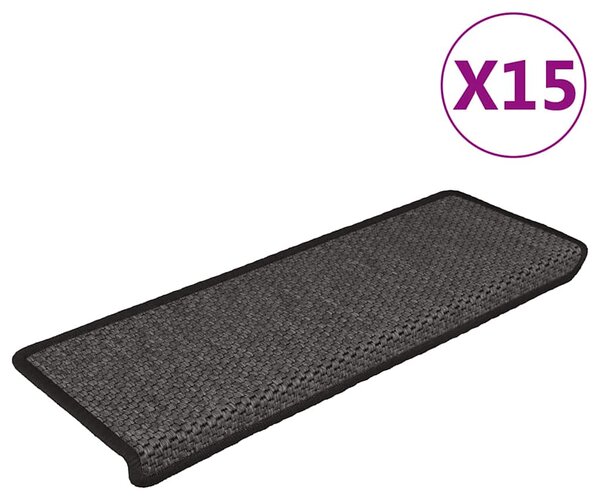 Samolepící nášlapy na schody vzhled sisal 15 ks 65x21x4 cm 326885