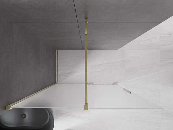 Mexen Velar posuvná sprchová stěna Walk-in 130 x 200 cm, matná 8 mm, zlatá - 871-130-000-33-50