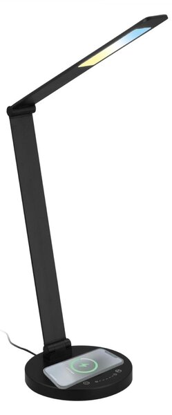 BRILONER Cuma LED lampa na psací stůl, bezdrátové nabíjení telefonu, stmívatelná, černá 7543015