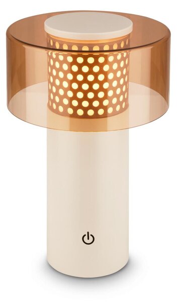 BRILONER Gila stolní lampa - 2,6W, 200lm, bezdrátová, LED, IP44, dotykový vypínač, stmívatelná, kávová/světlešedá 7669014