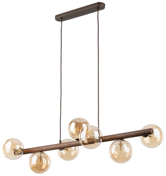 TK Lighting Závěsné svítidlo na lanku 11096 ESTERA WOOD ořech jantar