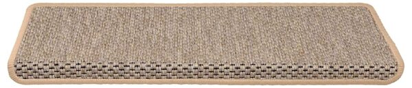 Samolepicí nášlapy na schody sisal 15ks 65x21x4cm světle béžové 326892