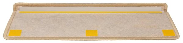 Samolepicí nášlapy na schody sisal 15ks 65x21x4cm světle béžové 326892