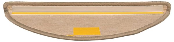 Schodové rohože 15 ks 56 x 17 x 3 cm tmavě béžové, půlkulaté 326896