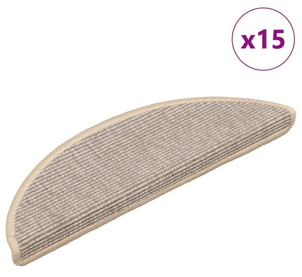 Schodové rohože 15 ks 56 x 17 x 3 cm stříbrné, půlkulaté 326895