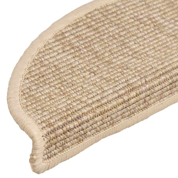 Schodové rohože 15 ks 56 x 17 x 3 cm světle béžové, půlkulaté 326897