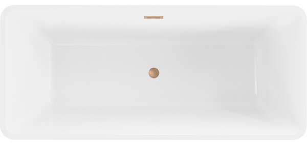 Mexen Tonia volně stojící vana 170 x 75 cm, bílá, přeliv kartáčovaná měď - 52171707500-65