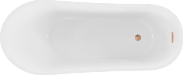 Mexen Alta, volně stojící vana 170 x 75 cm, bílá-černá, zlatý přepad, 52141707575-G