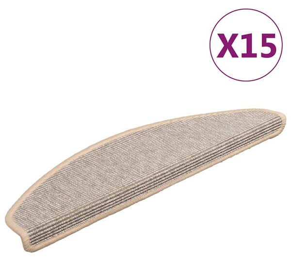 Schodové rohože 15 ks 65 x 21 x 4 cm stříbrné, půlkulaté, velké 326901