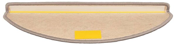 Schodové rohože 15 ks 65 x 21 x 4 cm tmavě béžové, půlkulaté, velké 326902