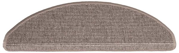 Schodové rohože 15 ks 65 x 21 x 4 cm tmavě béžové, půlkulaté, velké 326902