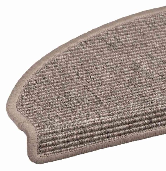 Schodové rohože 15 ks 65 x 21 x 4 cm tmavě béžové, půlkulaté, velké 326902