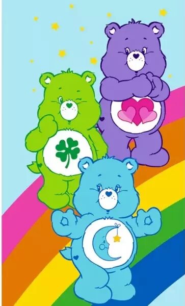 Carbotex Dětský froté ručník Medvídci Care Bears 30x50 cm