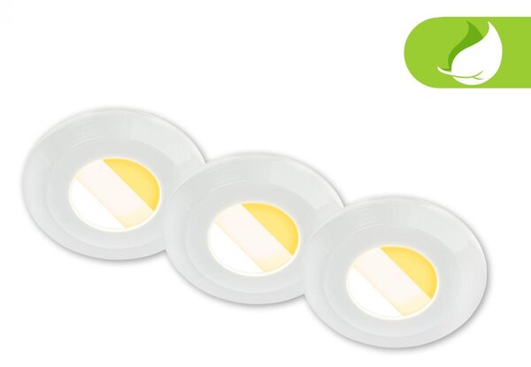 BRILONER Klira 3ks sada LED vestavné bodové svítidlo do koupelny 230V, CTS přepínač, IP44, bílé 7588036