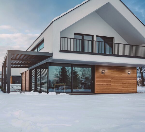 Mantra 7066 Verbier, šedé venkovní nástěnné svítidlo s přiznanými žárovkami, 2xmax 20W E27, 22x22cm, IP65