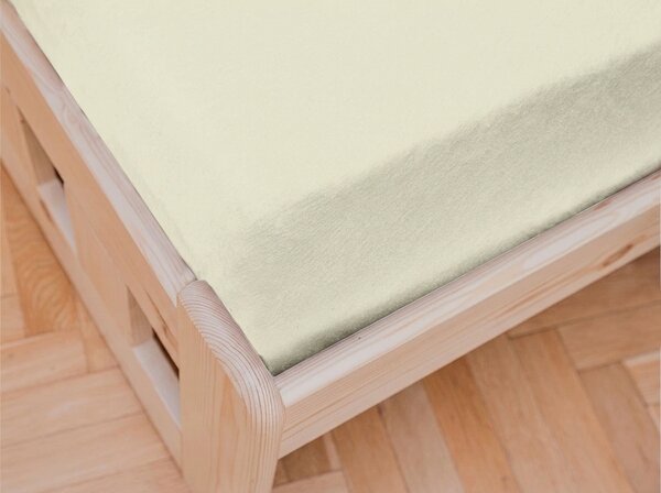 Jersey prostěradlo do dětské postýlky světle krémové 70 x 140 cm