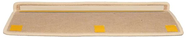 Schodové rohože 15 ks 65 x 21 x 4 cm světle béžové s obdélníkovým okrajem 326909