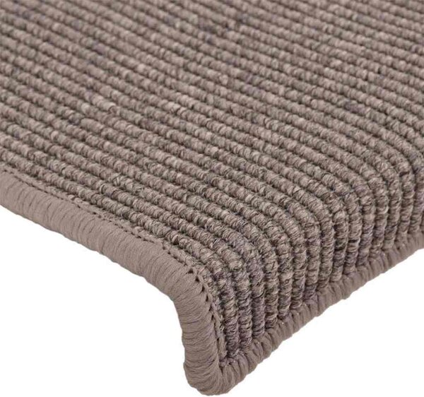 Schodové rohože 15 ks 65 x 21 x 4 cm tmavě béžové s obdélníkovým okrajem 326908