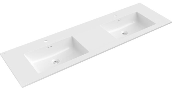 Mexen Otis dvojumyvadlo zapuštěné do desky 161 x 46,5 cm, bílý lesk - 25181600D