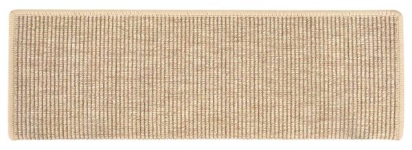 Schodové rohože 15 ks 65 x 21 x 4 cm světle béžové s obdélníkovým okrajem 326909