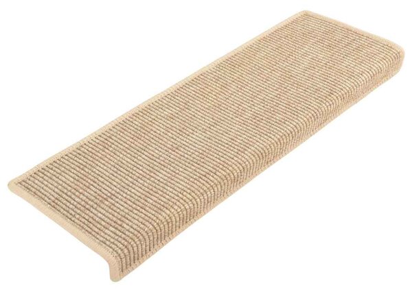 Schodové rohože 15 ks 65 x 21 x 4 cm světle béžové s obdélníkovým okrajem 326909