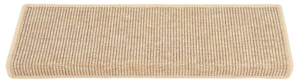 Schodové rohože 15 ks 65 x 21 x 4 cm světle béžové s obdélníkovým okrajem 326909
