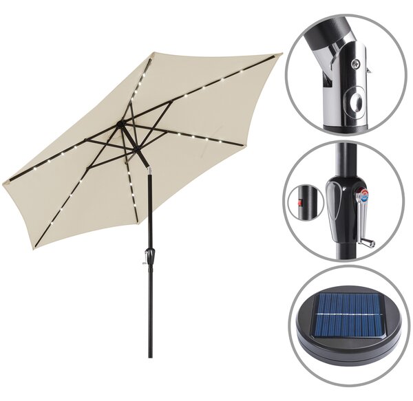 Deuba LED slunečník Miami Ø270 cm - béžový