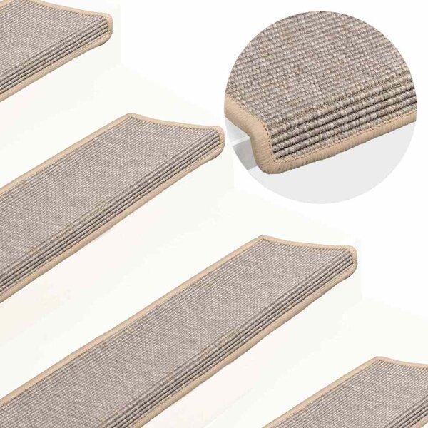 Schodové rohože 15 ks 65 x 21 x 4 cm stříbrné s obdélníkovým okrajem 326907
