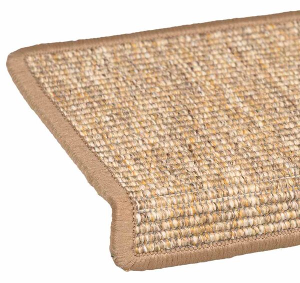 Schodové rohože 15 ks 65 x 21 x 4 cm světle hnědé s obdélníkovým okrajem 326910