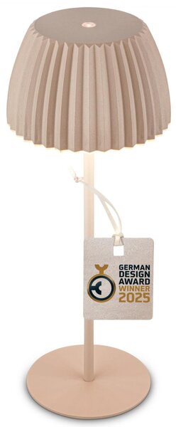 BRILONER Nabíjecí stolní lampa Riffle - 36,5 cm, 2W, 200lm, IP44, bezdrátová, LED, stmívatelná, dotykový vypínač, béžová 7553011