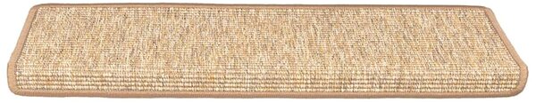 Schodové rohože 15 ks 65 x 21 x 4 cm světle hnědé s obdélníkovým okrajem 326910