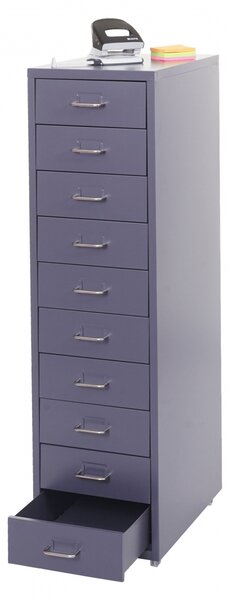 Zásuvková skříňka Boston T851 - 110x28x41cm, 10 zásuvek - tmavě šedá