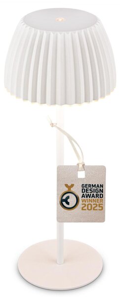 BRILONER Nabíjecí stolní lampa Riffle - 36,5 cm, 2W, 200lm, IP44, bezdrátová, LED, stmívatelná, dotykový vypínač, bílé 7553016