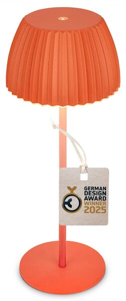 BRILONER Nabíjecí stolní lampa Riffle - 36,5 cm, 2W, 200lm, IP44, bezdrátová, LED, stmívatelná, dotykový vypínač, oranžová 7553012