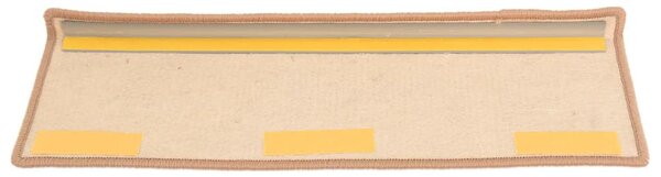 Schodové rohože 15 ks 65 x 21 x 4 cm světle hnědé s obdélníkovým okrajem 326910
