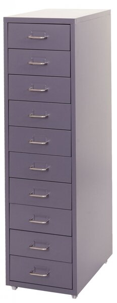 Zásuvková skříňka Boston T851 - 110x28x41cm, 10 zásuvek - tmavě šedá