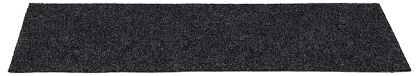 Schodové rohože samolepicí 15 ks 60 x 25 cm tmavě šedé obdélníkové 326913