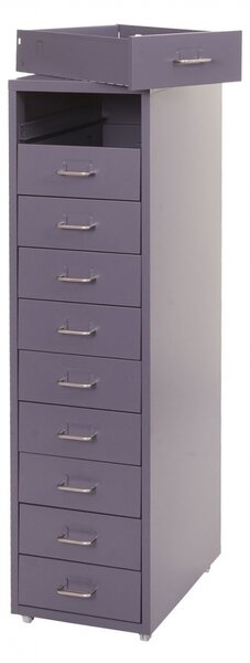 Zásuvková skříňka Boston T851 - 110x28x41cm, 10 zásuvek - tmavě šedá