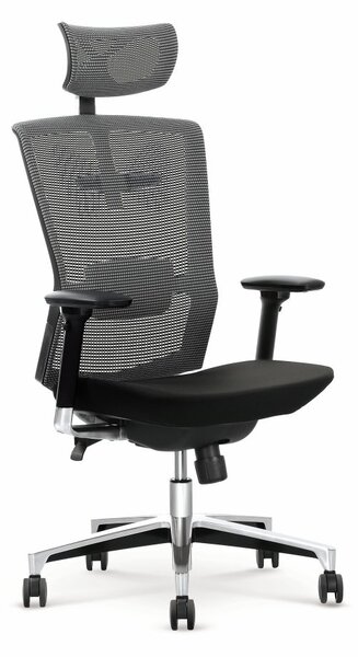 Kancelářská ergonomická židle AMBASSADOR – látka, šedá/černá