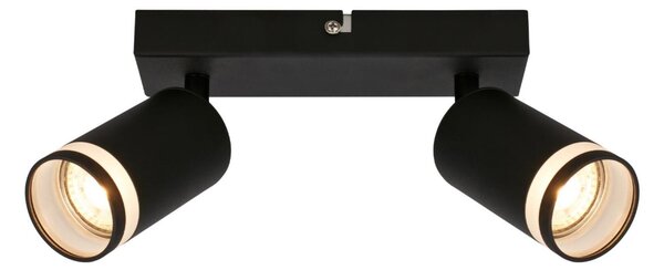 BRILONER RUB stropní bodové svítidlo, nastavitelné, akrylová ozdoba, 2-ramenné, 20cm, černé 2832025