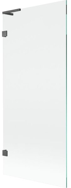 Mexen Lunar L vanová zástěna 1-křídlová 80 x 150 cm, transparentní, kartáčovaná gun gray - 897L-080-000-66-00